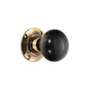 Spira Brass - Ebony Bun Rim/Mortice Door Knob  - Aged Brass - SB2120AB - Choice Handles