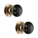 Spira Brass - Ebony Bun Rim/Mortice Door Knob  - Aged Brass - SB2120AB - Choice Handles