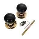 Spira Brass - Ebony Bun Rim/Mortice Door Knob  - Aged Brass - SB2120AB - Choice Handles