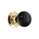 Spira Brass - Ebony Bun Rim/Mortice Door Knob  - Polished Brass - SB2120PB - Choice Handles