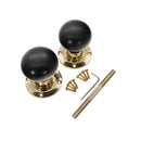 Spira Brass - Ebony Bun Rim/Mortice Door Knob  - Polished Brass - SB2120PB - Choice Handles