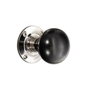 Spira Brass - Ebony Bun Rim/Mortice Door Knob  - Polished Nickel - SB2120PN - Choice Handles