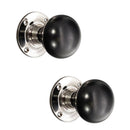 Spira Brass - Ebony Bun Rim/Mortice Door Knob  - Polished Nickel - SB2120PN - Choice Handles
