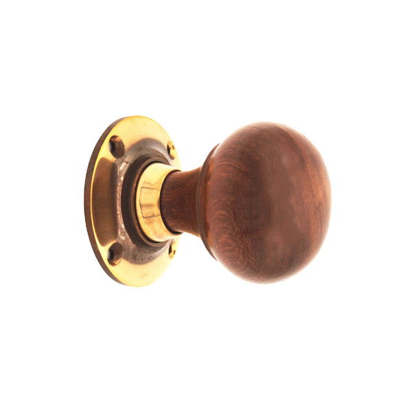 Spira Brass - Rosewood Bun Rim/Mortice Door Knob  - Aged Brass - SB2121AB - Choice Handles