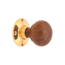 Spira Brass - Rosewood Bun Rim/Mortice Door Knob  - Polished Brass - SB2121PB - Choice Handles