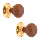 Spira Brass - Rosewood Bun Rim/Mortice Door Knob  - Polished Brass - SB2121PB - Choice Handles