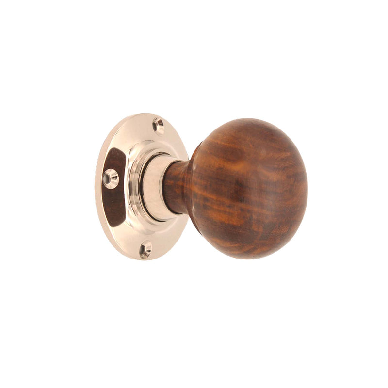 Spira Brass - Rosewood Bun Rim/Mortice Door Knob  - Polished Nickel - SB2121PN - Choice Handles