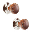 Spira Brass - Rosewood Bun Rim/Mortice Door Knob  - Polished Nickel - SB2121PN - Choice Handles