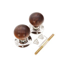 Spira Brass - Rosewood Bun Rim/Mortice Door Knob  - Polished Nickel - SB2121PN - Choice Handles