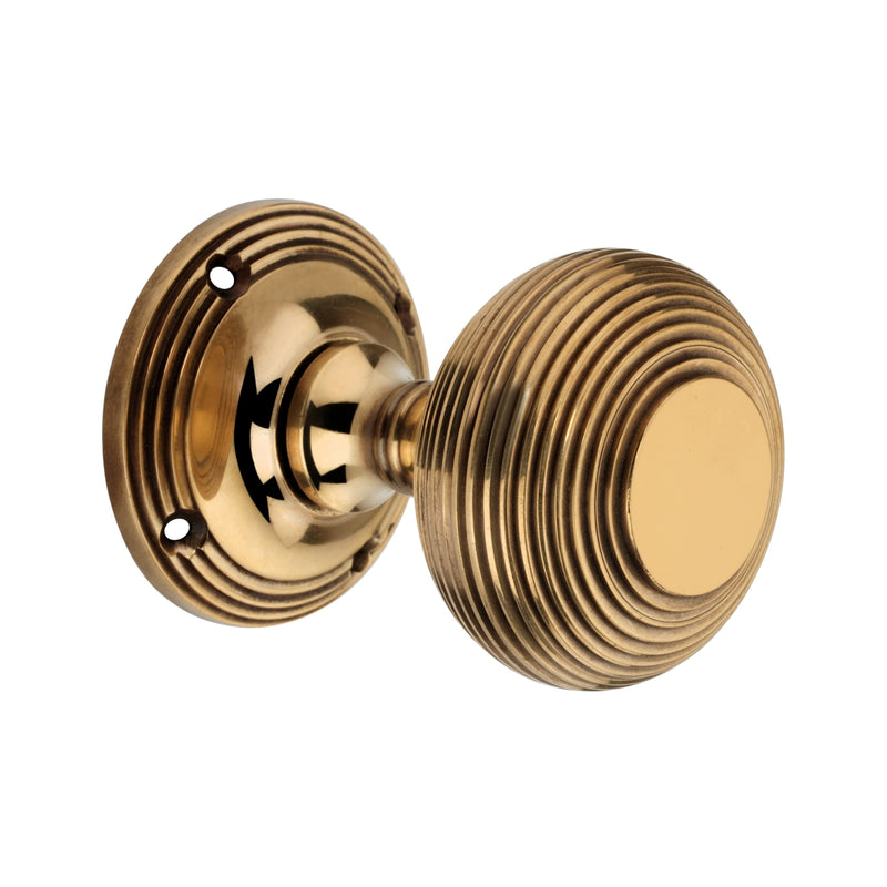 Spira Brass - Beehive Door Knob 55mm  - Aged Brass - SB2122AB - Choice Handles