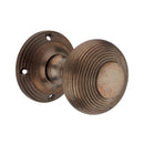 Spira Brass - Beehive Door Knob 55mm  - Antique - SB2122AT - Choice Handles