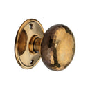 Spira Brass - Hammered Cottage Large Mortice/Rim Door Knob - Aged Brass - SB2125AB - Choice Handles