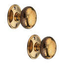 Spira Brass - Hammered Cottage Large Mortice/Rim Door Knob - Aged Brass - SB2125AB - Choice Handles