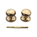 Spira Brass - Hammered Cottage Large Mortice/Rim Door Knob - Aged Brass - SB2125AB - Choice Handles