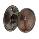 Spira Brass - Hammered Cottage Large Mortice/Rim Door Knob - Antique - SB2125AT - Choice Handles