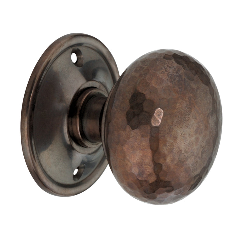 Spira Brass - Hammered Cottage Large Mortice/Rim Door Knob - Antique - SB2125AT - Choice Handles