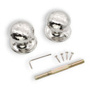 Spira Brass - Hammered Cottage Large Mortice/Rim Door Knob - Polished Nickel - SB2125PN - Choice Handles