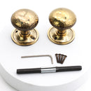 Spira Brass - Hammered Mushroom Mortice/Rim Door Knob  - Aged Brass - SB2126AB - Choice Handles