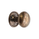 Spira Brass - Hammered Mushroom Mortice/Rim Door Knob  - Antique - SB2126AT - Choice Handles
