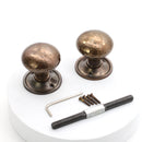 Spira Brass - Hammered Mushroom Mortice/Rim Door Knob  - Antique - SB2126AT - Choice Handles