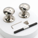 Spira Brass - Hammered Mushroom Mortice/Rim Door Knob  - Polished Nickel - SB2126PN - Choice Handles