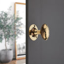Spira Brass - Hammered Oval Mortice Door Knob  - Aged Brass - SB2127AB - Choice Handles