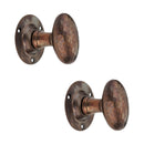 Spira Brass - Hammered Oval Mortice Door Knob  - Antique - SB2127AT - Choice Handles