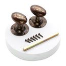 Spira Brass - Hammered Oval Mortice Door Knob  - Antique - SB2127AT - Choice Handles