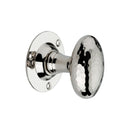 Spira Brass - Hammered Oval Mortice Door Knob  - Polished Nickel - SB2127PN - Choice Handles