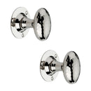 Spira Brass - Hammered Oval Mortice Door Knob  - Polished Nickel - SB2127PN - Choice Handles