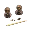 Spira Brass - Hammered Ball Mortice Door Knob  - Antique - SB2128AT - Choice Handles