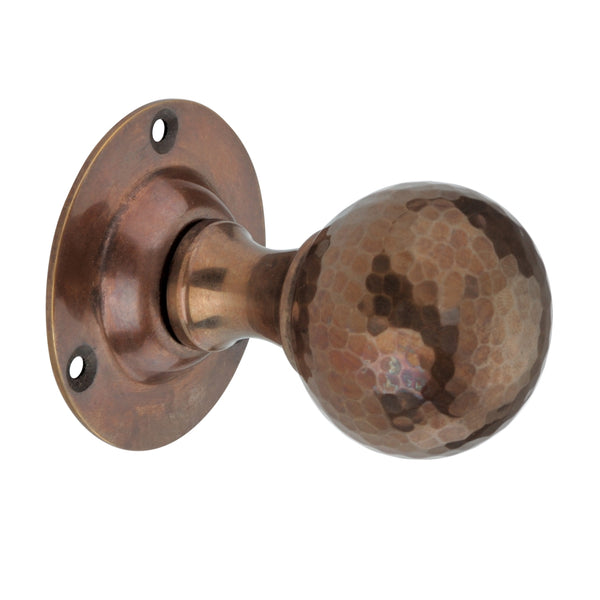 Spira Brass - Hammered Ball Mortice Door Knob  - Antique - SB2128AT - Choice Handles