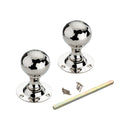 Spira Brass - Hammered Ball Mortice Door Knob  - Polished Nickel - SB2128PN - Choice Handles