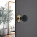 Spira Brass - Ebonised Beehive Mortice/Rim Door Knob  - Aged Brass - SB2131AB - Choice Handles