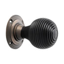 Spira Brass - Ebonised Beehive Mortice/Rim Door Knob  - Matt Antique - SB2131MANT - Choice Handles