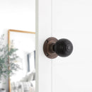 Spira Brass - Ebonised Beehive Mortice/Rim Door Knob  - Matt Antique - SB2131MANT - Choice Handles