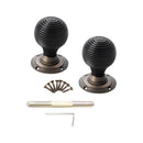 Spira Brass - Ebonised Beehive Mortice/Rim Door Knob  - Matt Antique - SB2131MANT - Choice Handles