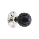 Spira Brass - Ebonised Beehive Mortice/Rim Door Knob  - Polished Nickel - SB2131PN - Choice Handles