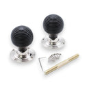 Spira Brass - Ebonised Beehive Mortice/Rim Door Knob  - Polished Nickel - SB2131PN - Choice Handles