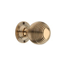 Spira Brass - Reeded 60mm Rim/Mortice Door Knob - Aged Brass - SB2133AB - Choice Handles