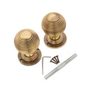 Spira Brass - Reeded 60mm Rim/Mortice Door Knob - Aged Brass - SB2133AB - Choice Handles