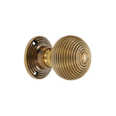 Spira Brass - Ribbed Rim/Mortice Door Knob Aged Brass
 - SB2134AB - Choice Handles