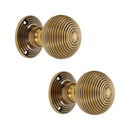 Spira Brass - Ribbed Rim/Mortice Door Knob Aged Brass
 - SB2134AB - Choice Handles