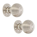 Spira Brass - Ribbed Rim/Mortice Door Knob Polished Nickel
 - SB2134PN - Choice Handles