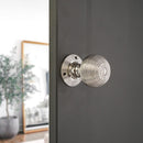 Spira Brass - Ribbed Rim/Mortice Door Knob Polished Nickel
 - SB2134PN - Choice Handles