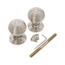 Spira Brass - Ribbed Rim/Mortice Door Knob Polished Nickel
 - SB2134PN - Choice Handles