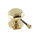 Spira Brass - Octagonal Centre Door Knob  - Polished Brass - SB2201PB - Choice Handles