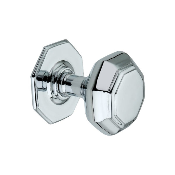Spira Brass - Octagonal Centre Door Knob  - Polished Chrome - SB2201PC - Choice Handles