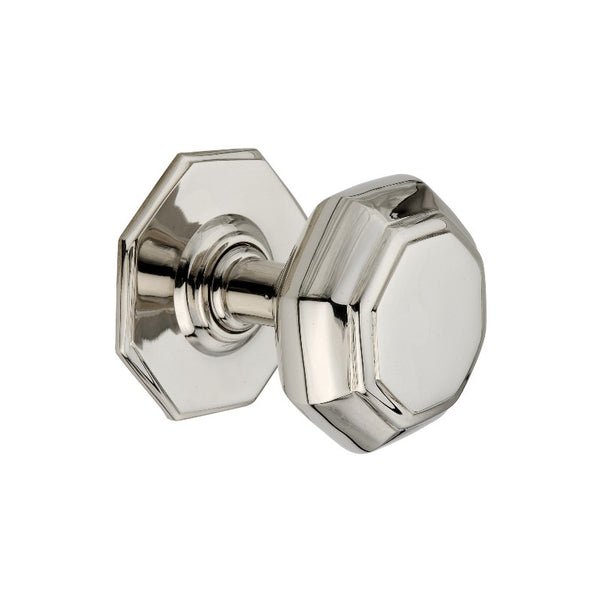 Spira Brass - Octagonal Centre Door Knob  - Polished Nickel - SB2201PN - Choice Handles