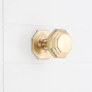 Spira Brass - Octagonal Centre Door Knob  - Satin Brass - SB2201SB - Choice Handles